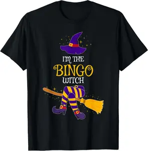 I’m The Bingo Witch Family Matching Costume Halloween Casual Short Sleeve Cotton T-Shirt