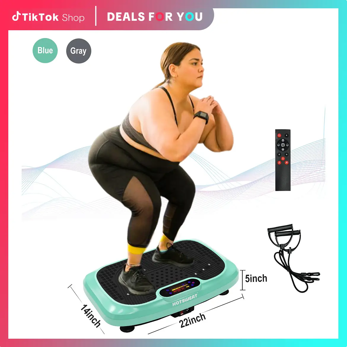 HOTWAVE Vibration Plate Machine, 450 lbs Weight Capacity, Lymphatic Drainage Machine, Full Body Workout Vibration Plate, Home Gym Equipment for Health