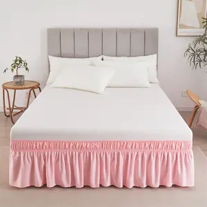 Adjustable Bed Skirt, Simple and Elegant, Elastic Band, Easy Installation, Suitable for Hotel Bedrooms, All Seasons, Unisex