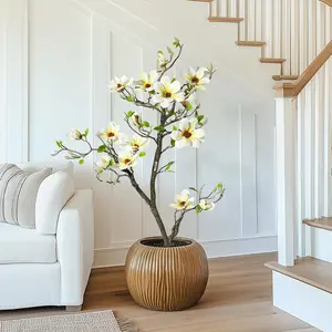 Faux Magnolia Plants Artificial Flower Trees Fake Plants for Yard Patio Home Office Arrangement Decor Indoor Outdoor Artificial Magnolia Tree Inc