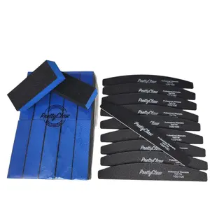 20pc Nail Files And Nail Buffers PrettyClaw Branded 100/100 Grit Black Half Moon 10 pc 3-way Nail Buffer Blue Black 10pc Manicure Pedicure Gel- X Hard Gel Acrylics Press On Nail Supplies Nail Salon Nail Tech Beginner Professional Nail Tech