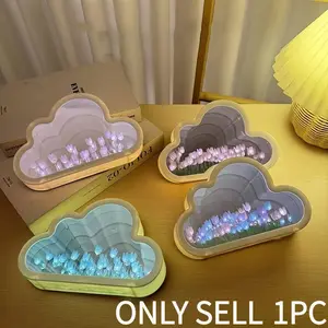 DIY Tulip Night Light, Colorful Tulips, DIY Cloud Tulip Table Lamp, Includes 20 Flowers, LED Light, Perfect Gift for Mother's Day, Christmas