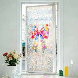 1 Sheet 44.5x100CM (17.5x39.4") Anti-Peeping Privacy Window Film, Static 3D Holographic Glass Sticker with Free Installation Tools, UV Blocking Decorative Window Tint