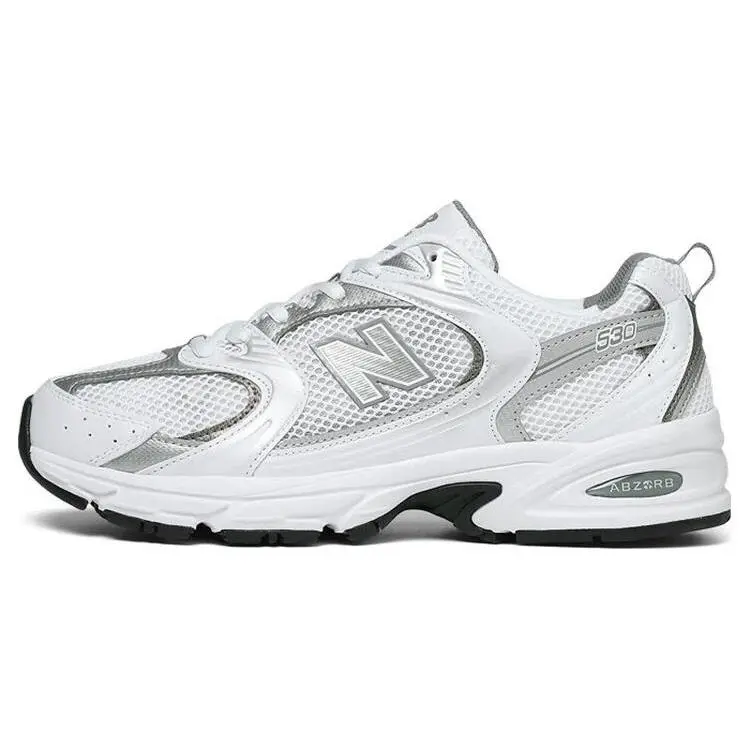 New Balance 530 White Metallic Silver' Breathable Low Top Running Shoes Unisex MR530AD
