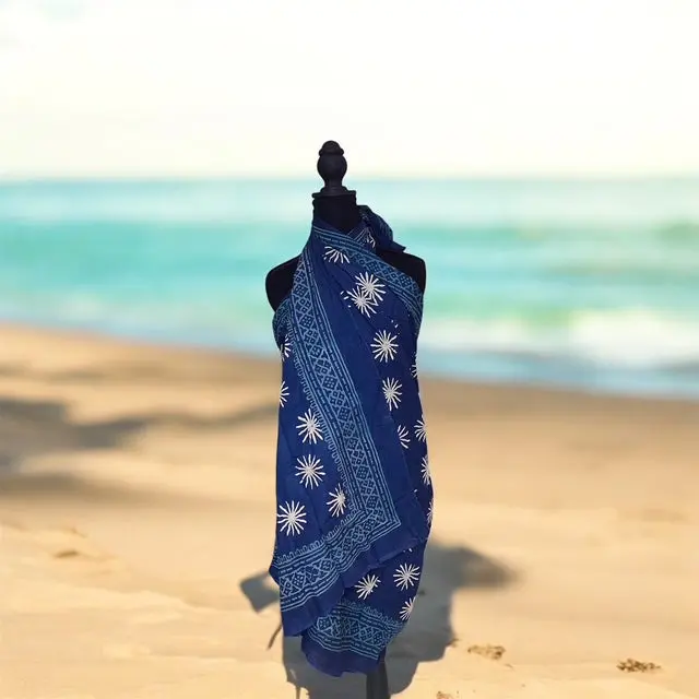 Sarong/Pareo-Navy blue starburst
