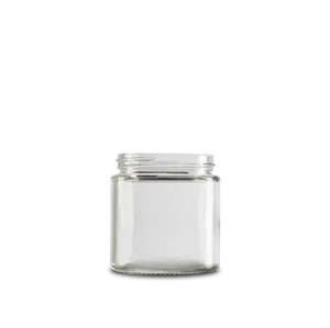 4 oz Clear Glass Straight-Sided Round Jar 58-400 Neck Finish