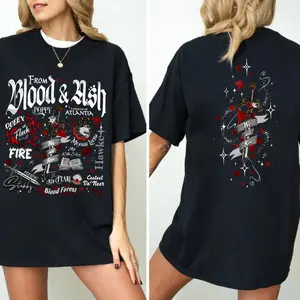 From Blood And Ash Shirt Poppy Queen Of Atlantia Shirts We Will Rise Shirt Jla Inspired Merch Gift For Book Lover Graphic Streetwear T-Shirt