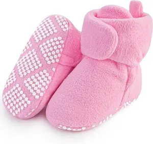 Baby Winter Shoes – Soft Fleece First Walking Boots, Non-Slip Sole, Adjustable Velcro Warm Booties for Newborns & Toddlers, Stay-On Sock Shoes