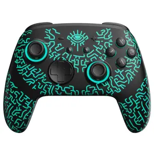 FUNLAB Firefly [Luminous Pattern] Switch Pro Controller Wireless Compatible Switch/OLED/Lite with Paddle Turbo Sensor/Turbo Boost/Vibration Adjustment/RGB Light Effects/TURBO and Wake Up - Black