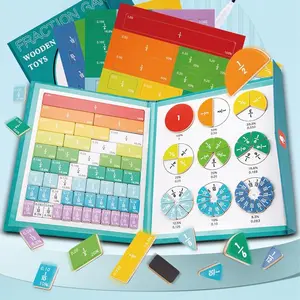 Magnetic Fraction Math Learning Book for Kids Aged 3-8, Colorful Educational Puzzle Toy, Magnetic Book for Addition & Subtraction Practice,Gift for kids