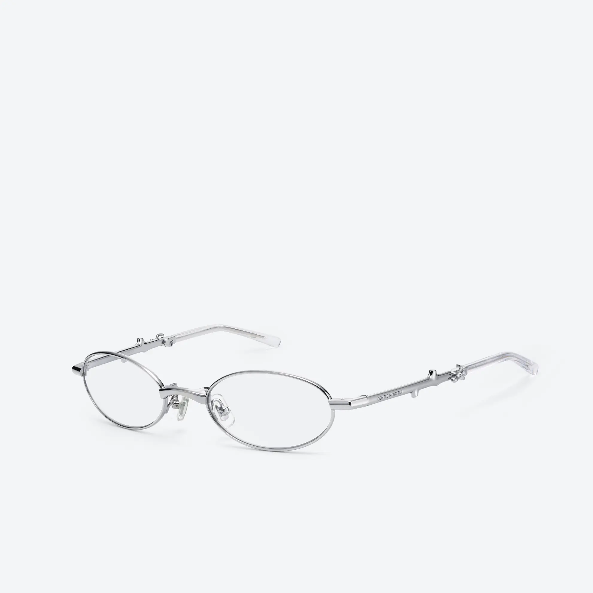 GENTLE MONSTER Radi 02 Silver Frame Clear Lenses Oval Shape