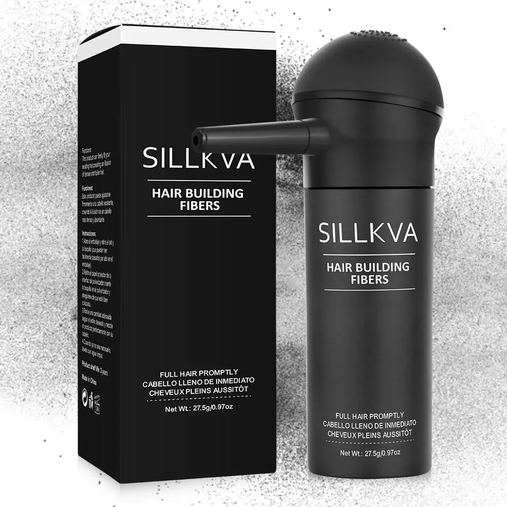 SILIKVA Hair Fiber Spray Applicator Kit - Precision Application for Instant Fullness, Natural Looking Coverage, 0.97oz, Scalp Coverage, Quick Touchup, Discreet Styling, Seamless Blend, Nondrip Formula, Lightweight Texture, Temporary Fullness