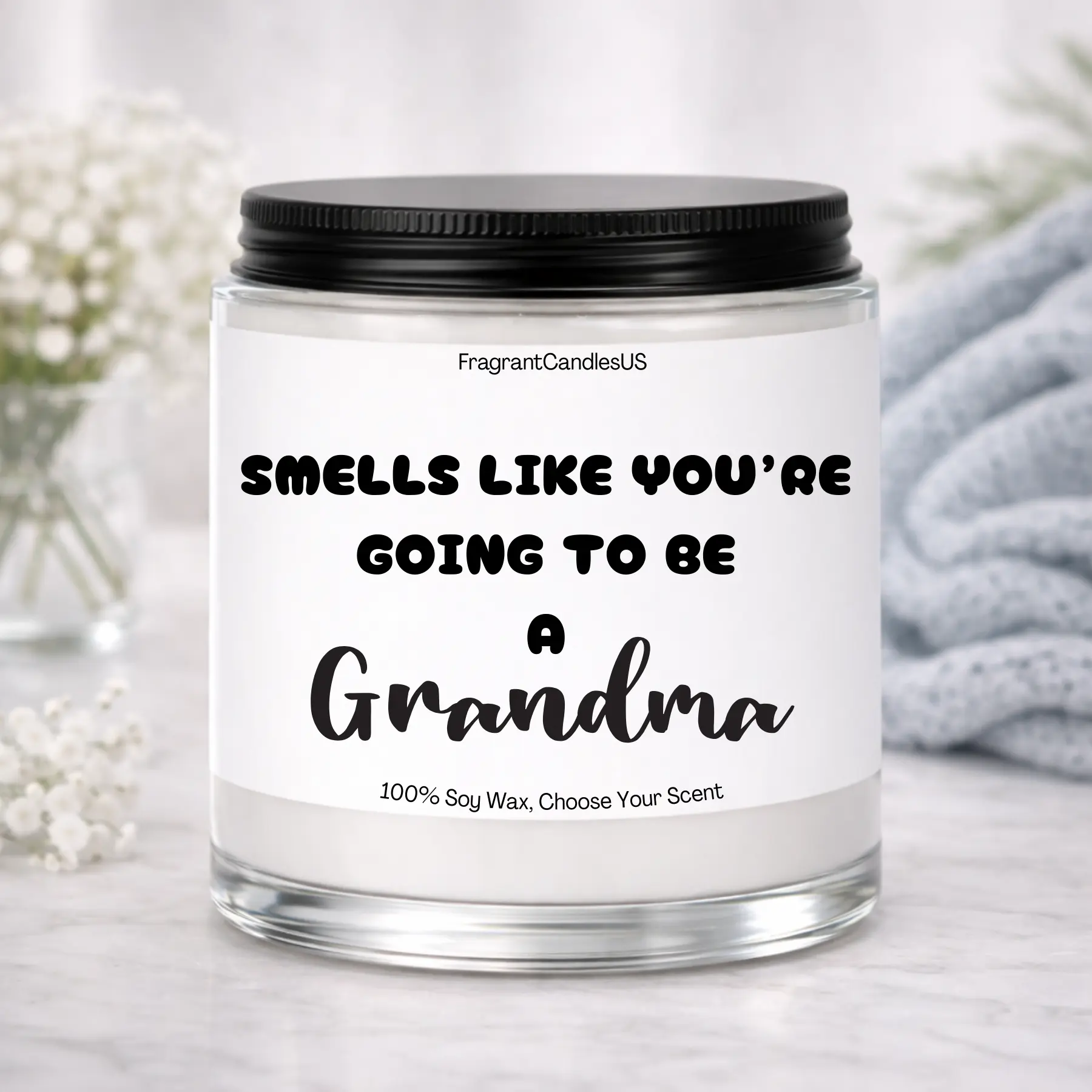 FragrantCandlesUS Phthalate-Free Scented Glass Soy Wax Household Candle Set - Smokeless, Honeysuckle Jasmine Fragrance, Cotton Wick, >50 hrs Burn Time, Home Decor, Thoughtful Gift for Mother, Ideal for Love Spell Moments