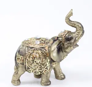 4" Feng Shui Bronze Elephant Trunk Statue Wealth Lucky Figurine Gift Home Decor Ornaments Antique