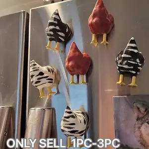 Cartoon Chicken Design Fridge Magnet, 3 Counts/set Cute Decorative Magnets, Personalized Refrigerator Magnet for Kitchen or Office Whiteboard