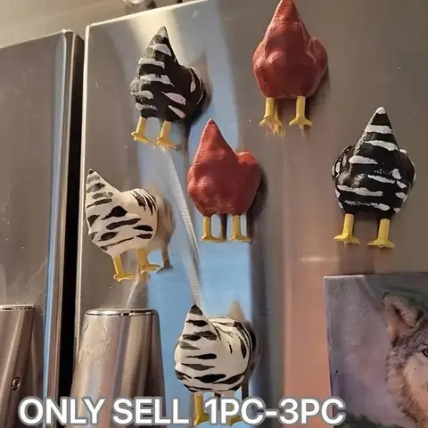 Cartoon Chicken Design Fridge Magnet, 3 Counts/set Cute Refrigerator Decorating Magnets, Personalized Refrigerator Magnet for Kitchen or Office Whiteboard, Magnetic Refrigerator Magnets