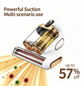 Cordless Handheld UV-C Sanitizing Mattress Vacuum Cleaner, Powerful Suction, Deep Cleaning, Multilayer Filtration, Dual Dust Cup, Rechargeable, for Dust Mites, Allergens, Pet Hair - Home & Car Interior Care Essential