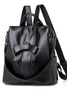 Women's Fashion Backpack with Bow Flip Cover, Large Capacity Solid Color Bag, Ideal for Casual Use, Commuting, Travel, School, Trendy Backpack, Student Backpack, Daily Work Backpack
