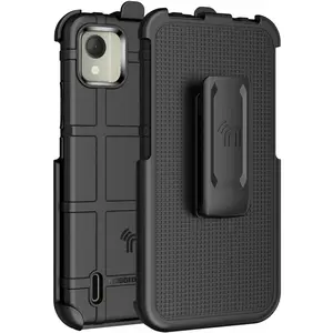 Case with Clip for Nokia C110 Phone, Nakedcellphone Special Ops Armor Rugged Shield Protective Cover and [Rotating Ratchet] Belt Hip Holster [Matte Grip Texture]
