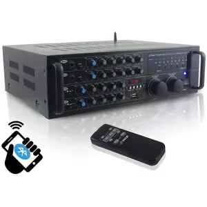 Pyle Dual Channel Bluetooth Mixing Amplifier - 2000W Rack Mount Karaoke Sound Mixer Audio Home Stereo Receiver Box System W/ RCA, USB, AUX - for Speaker, PA, Home Theater, Studio/Stage - PMXAKB2000 Sound Around