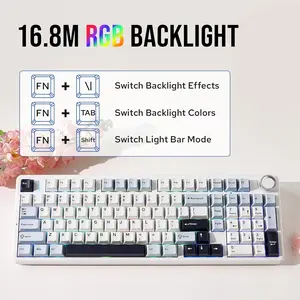 【BUY ONE GET ONE FREE】AULA F99PRO Gaming Keyboard,Gaming Keyboard Bundle,BT5.0/USB-C/2.4GHz Wireless,Hot Swappable Gasket Custom,8000mAH Battery