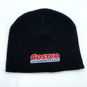 Costco Wholesale Beanie Adult One Size Black Knit Hat Skull Cap Employee Uniform with Logo