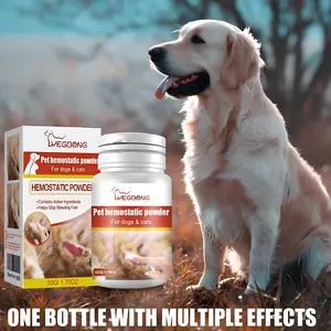 Yegbong Pet Care Powder - Dog And Cat Skin Wound Cleaning Powder - Pet Gentle Care Powder cow scratching brush tick removal comb bath bag Retractable Wooden Nail File