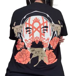 ST Mask Roses Moths Reflective tshirt shirt, loose fit nighttime riding essential garment