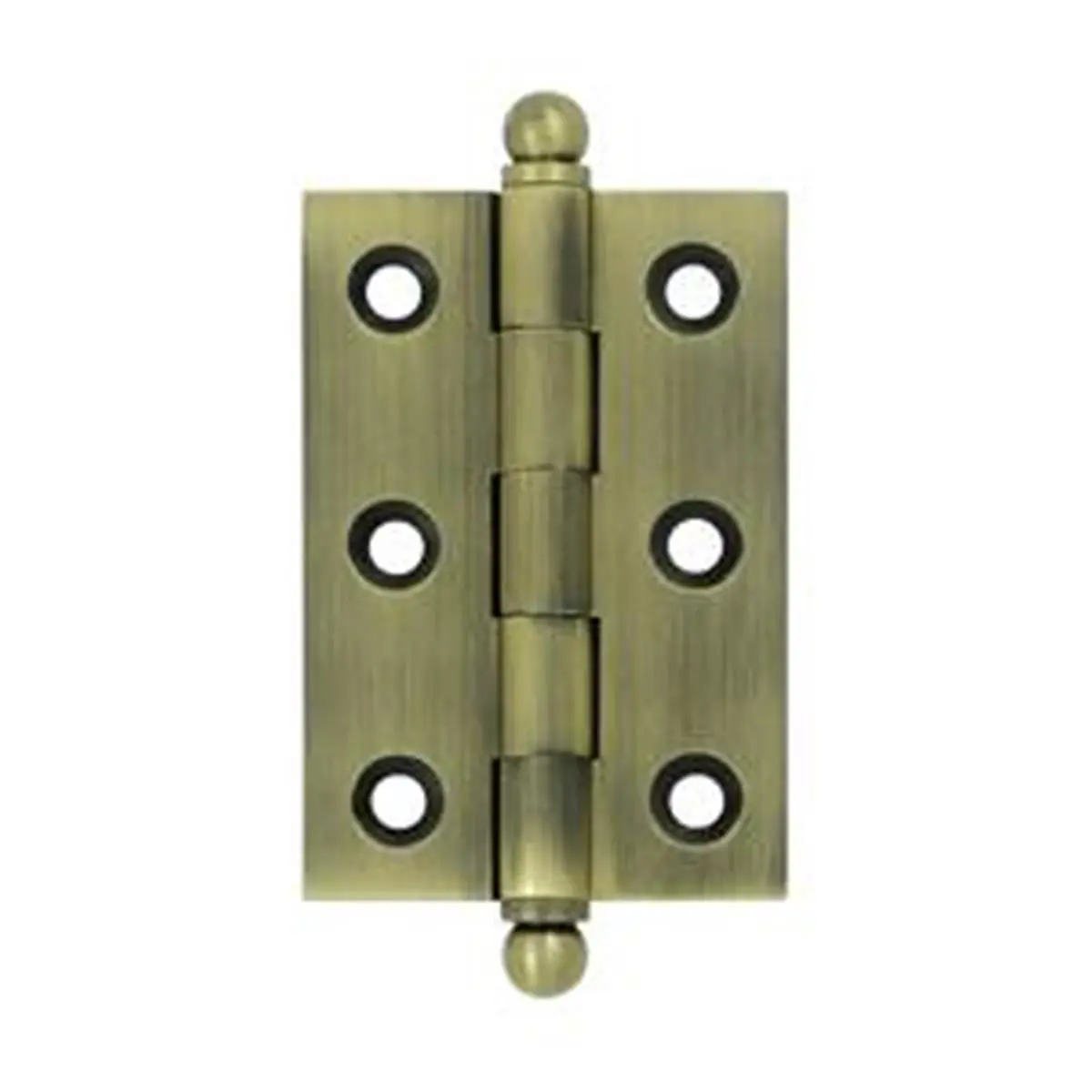 212 MAIN Antique Brass Door Hinges - Solid Brass, Ball Tips, Square Corner, 2.5 x 1.7 in, Long Time Quality for Bath Door Hardware