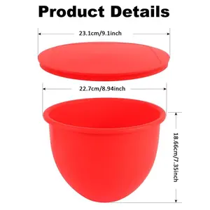 MAKEITHOME 3 PCS Silicone Liner for 5 Quart KitchenAid Mixer Bowl Liner with Cover Ideal for Dough Batter and Other Ingredients 23.1cm x 22.7cm x 18.6cm