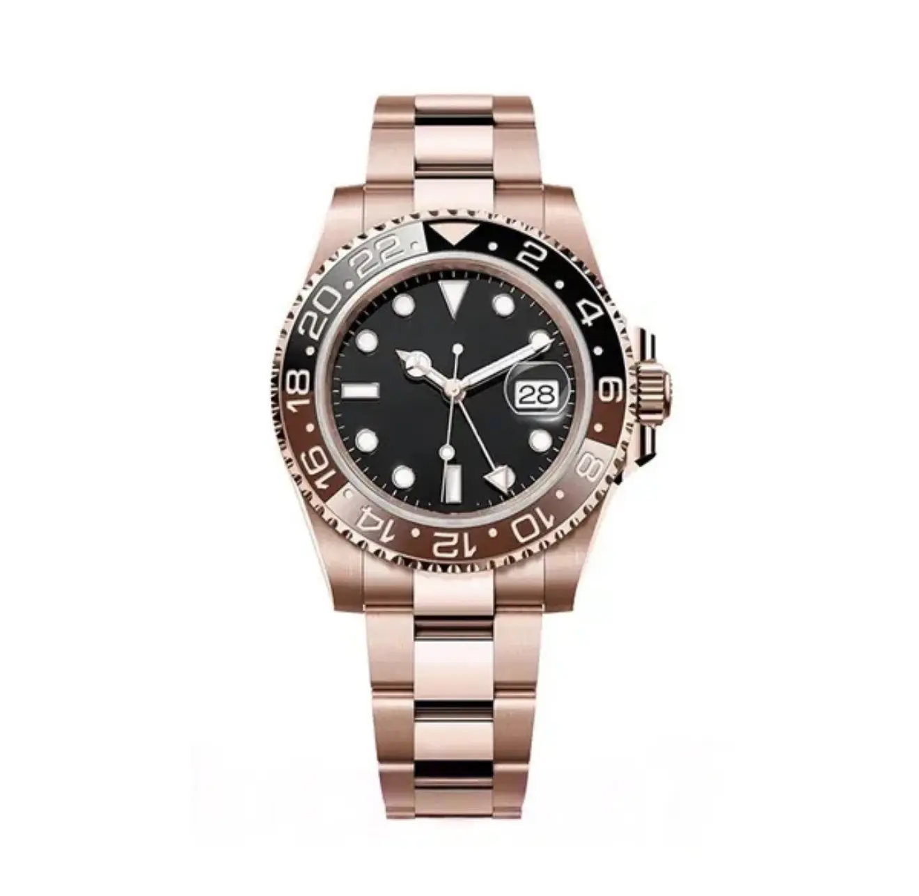 Luxury 41MM Men's Analog Mechanical Automatic Watch with Logo - Stainless Steel Band Wristwatch, Black Bezel, Precision Modern Waterproof Casual Business Timepiece, Automatic Watches, Analog Mechanical Watches