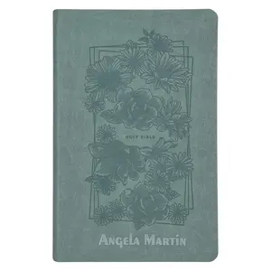 Custom Personalized Teal NLT Holy Bible | Medium Print | Floral Faux Leather - Tiktok
