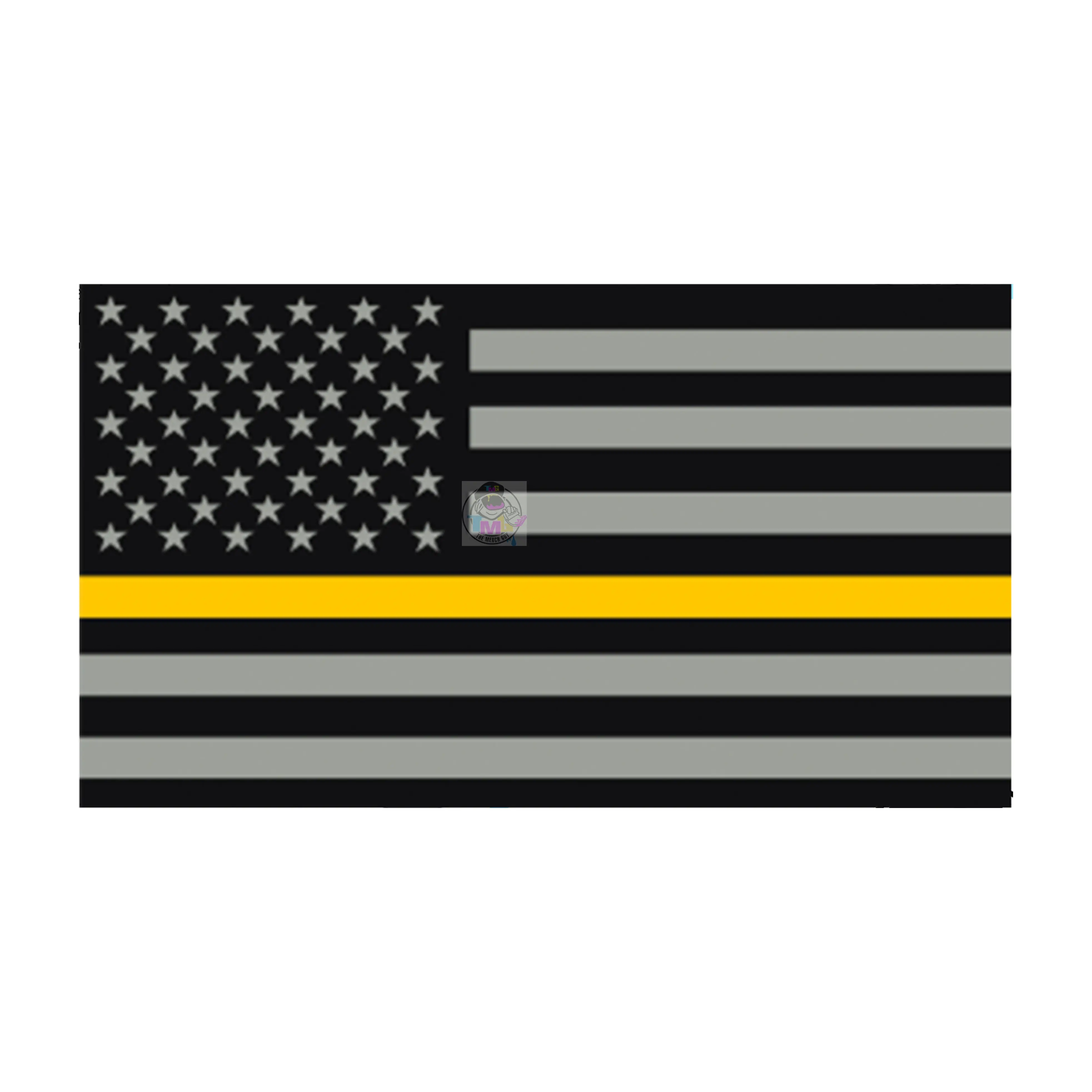 USA Flag Gold Line Flag Sticker Decal - Dispatcher Sticker, Thin Gold Line, 911 Dispatch Sticker