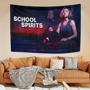 School Spirits Poster Peach Velvet Tapestry, Unique Printed Tapestry, Wall Hanging Tapestry, Ideal for Living Room, Office, Party Decoration, Room Decoration, Essential Christmas Gifts, Ideal Gifts for Friends, Girlfriends, Family and Colleagues