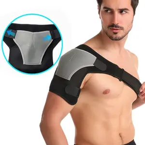 Adjustable Shoulder & Elbow Support Bracewith Rotating Joint Stabilizer--Adjustable Fit GradeCompression Sleeve for Left/Right Arm,Running,Overextension,office,Moving and lifting weights- Strap for Men & Women