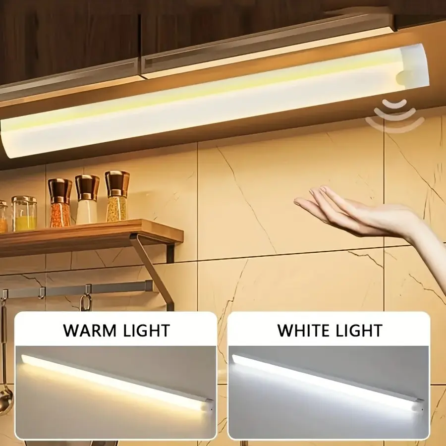 3 pieces of USB charging smart human-sensing lamps, LED light strips that are self-adhesive and wirelessly magnetically attached, suitable for wardrobes, corridors, staircases, kitchens and home decoration.