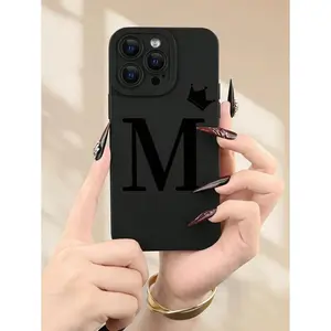 1pc Crown Letter A & M 2D Pattern Creative Retro Classic Minimalist Crown Letter Style Suitable For Elders, Friends,CaseFull Protection Suitable For IPhone17/IPhone17 Air/IPhone17 Pro/IPhone17 Pro Max/16 Pro Max/15 Pro Max/14 Pro Max/13 Pro Max/12 Pro Max