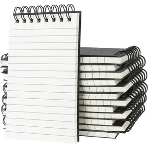 12 Pack Pocket Notebooks, 3x5 inch Small Notepads, Mini Spiral Notebook, Little Pocket Size, Lined College Ruled Paper, Memo Note Pads for Home, Office, School, Travel (Black)