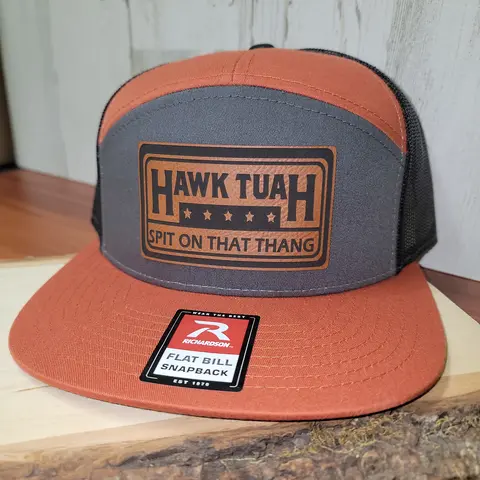 Funny Design Hawk Tuah Leather Cotton Baseball Cap - OSFM/Fitted, Unisex Casual Trendy Hat, Fashion Hats, Men's Fashion Accessory, Humor Lovers, Hand Wash Only