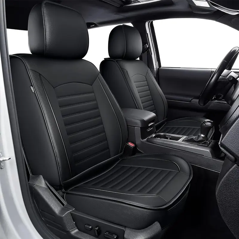5-Piece Black PU Leather Seat Cover Set For Toyota – Full Surround Fit With Cape Design