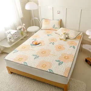 Floral Print Bedding Set, 1 Count Soft Comfortable Foldable Mattress & 2 Counts Pillowcase without Filler, Breathable Bedding Set for Home Bedroom