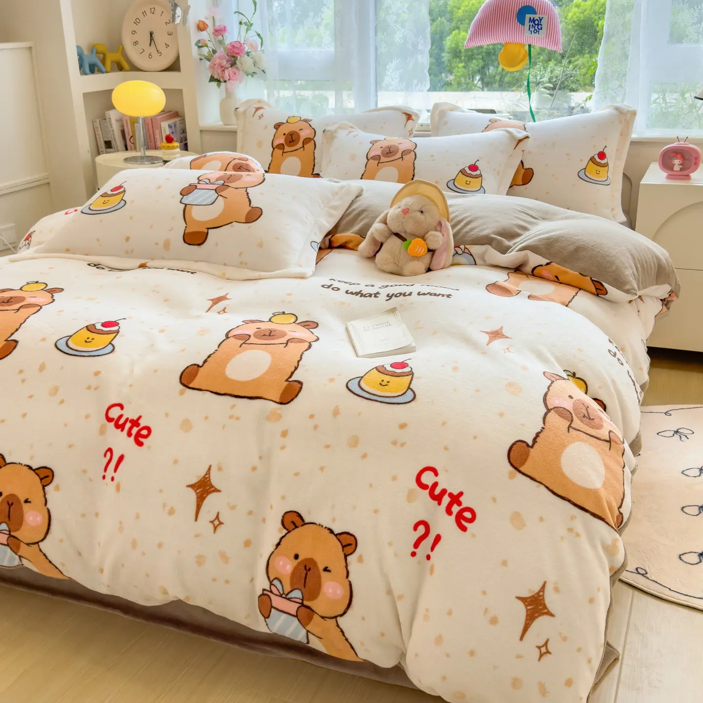 Winter Coral Fleece Quilt Cover Single Piece, Thickened Double-Sided Plush Milk Velvet, No Pillowcase No Bed Sheet, Warm and Cozy