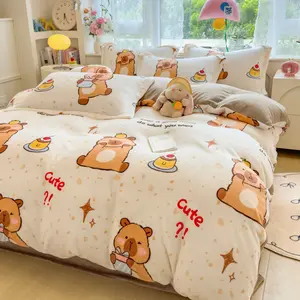 Winter Coral Fleece Quilt Cover Single Piece, Thickened Double-Sided Plush Milk Velvet, No Pillowcase No Bed Sheet, Warm and Cozy