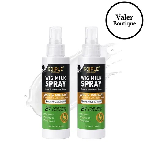 Wig Milk Spray Wig Spray for Synthetic Hair, Leave-In Conditioner Spray for Hair Wigs, Conditioner ＆ Detangler 2 in 1 Moisturize Spray, Hydrates & Replenishes Synthetic Wigs Easy Combing (3.4 fl oz)