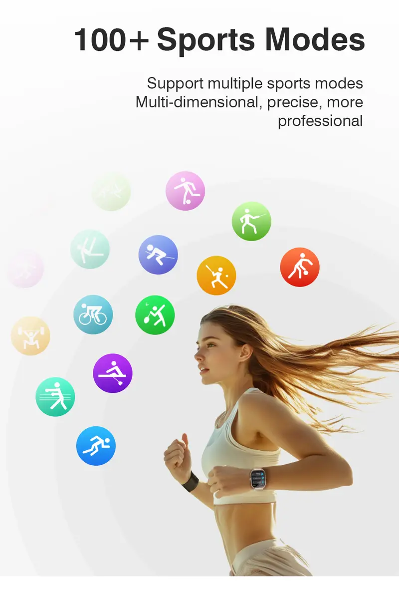 Aolon Silicone Smart Watch - Business Style Wearable Device, 2.01" HD Curved Touchscreen Smartwatch, Bluetooth Calling, AI Voice Assistant, IP68 Waterproof, 100+ Sports Tracking Modes, Health & Fitness Tracker, Android & iOS Compatible, Father's Day Gift