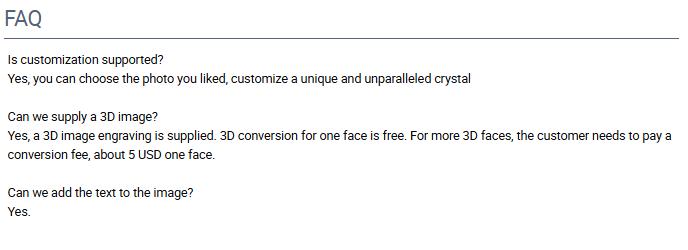 Customized 3D printing photo gift crystal