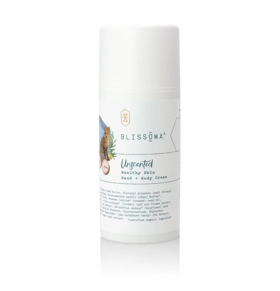 Blissoma Unscented Organic Sensitive Skin Hand and Body Cream - Pumpkin & Olive Raw Butters & Oils, Deep Hydration, Fast Absorption, Quick Skin Comfort & Resilience Boost (Body Care)