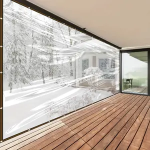 Tarps Heavy Duty Waterproof - Clear Vinyl Tarp with Metal Grommets - Greenhouse Plastic Sheeting for Garden, Transparent Poly Tarpaulin - Snowproof Plant Cover for Patio,Perfect for Cars, Porches, Terraces, Canopies & Outdoor Camping  waterproof