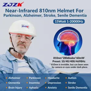 ZJZK 810nm Near Infrared Brain PBM Helmet, Photobiomodulation Therapy Device, rTMS Alternative for Parkinson, Alzheimer, Dementia, Depression, Anxiety, Stroke, TBI, PTSD, Insomnia, Cognitive Decline & Memory Loss, Supports Neural Repair & Brain Wellness