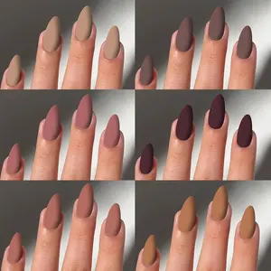 144pcs Medium Almond Nail Tips Set, Glossy Press-On Acrylic Nails, Perfect for Women & Girls Daily Use and Parties